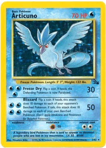 Articuno Fossil #02/62 (Heavily Played)