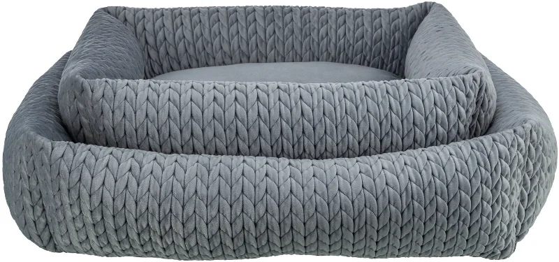 Livia bed, square, 80 x 60 cm, grey