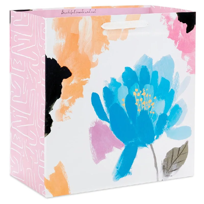 Hallmark : 15" Flowers on White Extra-Deep Gift Bag