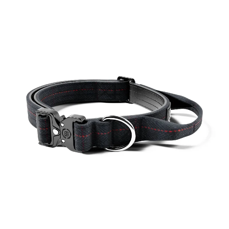 2.5cm Tweed Combat® Collar | Handle & Rated Clip - Charcoal Black