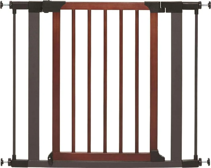 MIDWEST Steel Pet Gate with Graphite and Decorative Wood