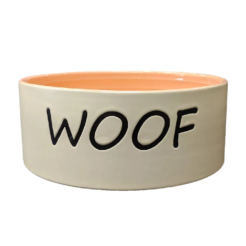 WOOF DISH DOG 5-in CORAL