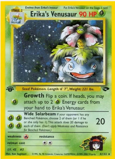 1st edition Erika's Venusaur - Gym Challenge #004/132 (Lightly Played)