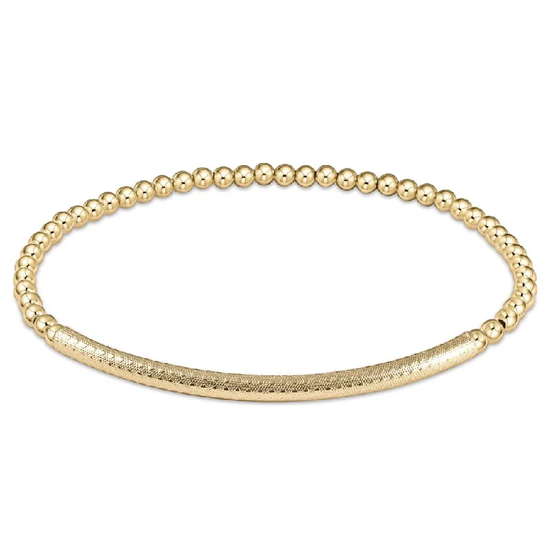 enewton design :  Bliss bar textured 3mm bead bracelet - Gold