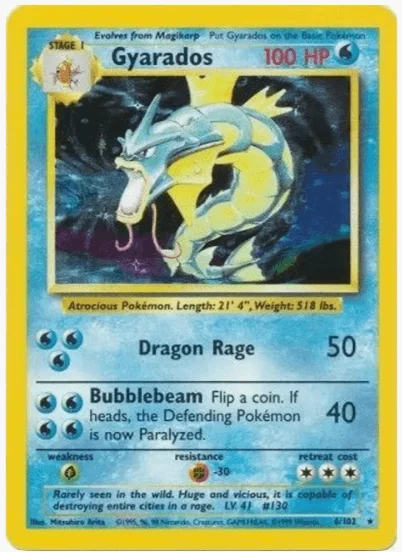 Gyarados - Base Set #006/102 (Moderately Played)