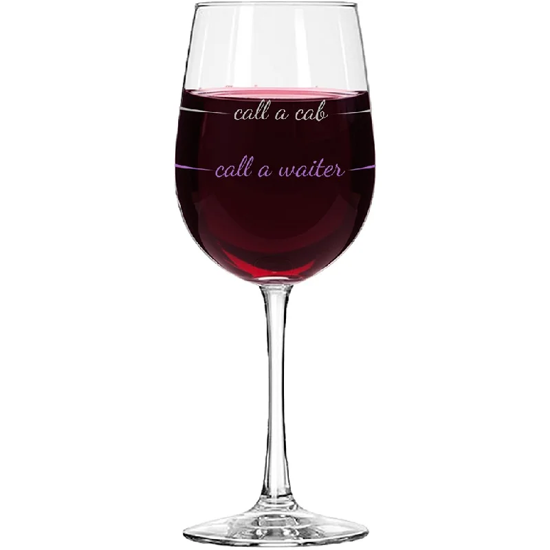 Pourtions : Stemmed Wine Glass - "Call A Cab"