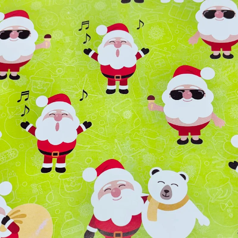 Beautiful Christmas Theme printed Gift Wrap- Set of 10 (Santa Bear)