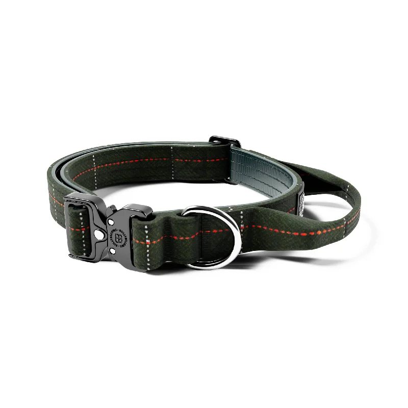 2.5cm Tweed Combat® Collar | Handle & Rated Clip - Forest Green