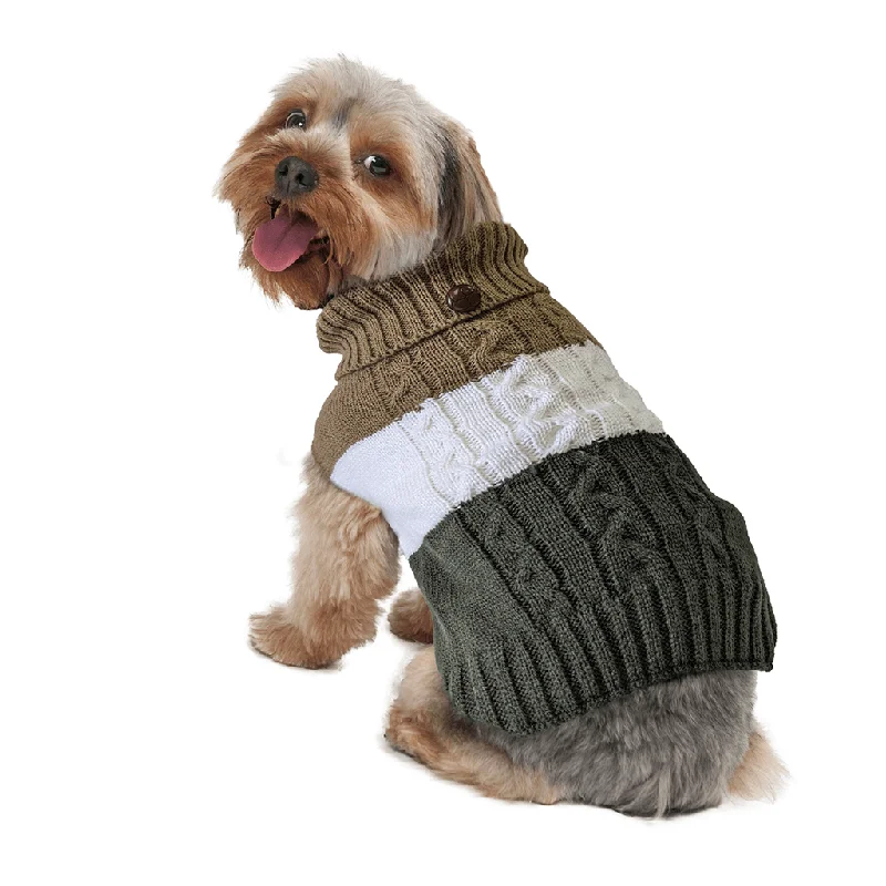 Fashion Pet by Ethical Color Block Cable Knit Sweater