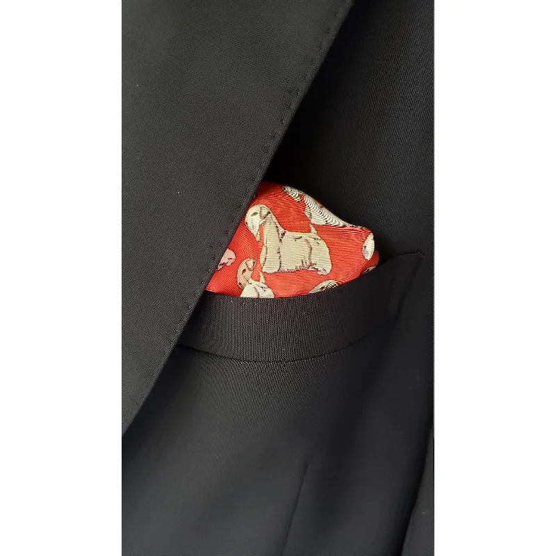 Silk Pocket Square- Skye Terrier, Cairn Terrier, Sealyham Terrier, Dandie Dinmont Terrier