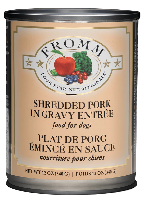 Fromm Shredded Pork in Gravy Entree' canned dog food 12oz