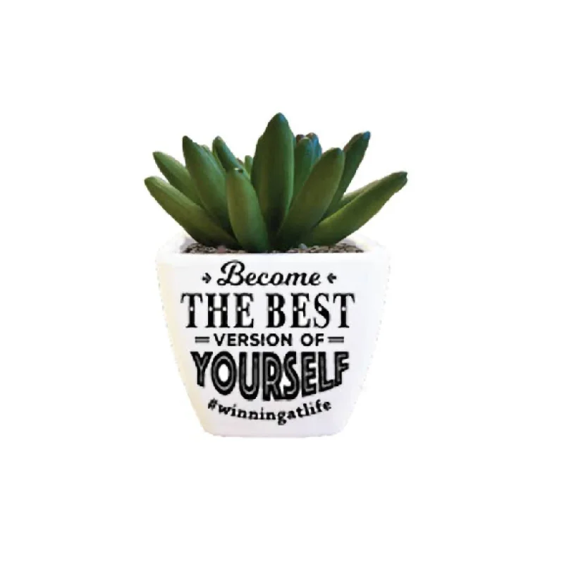 H & H Gifts : Sentiment Succulent - Become The Best Version