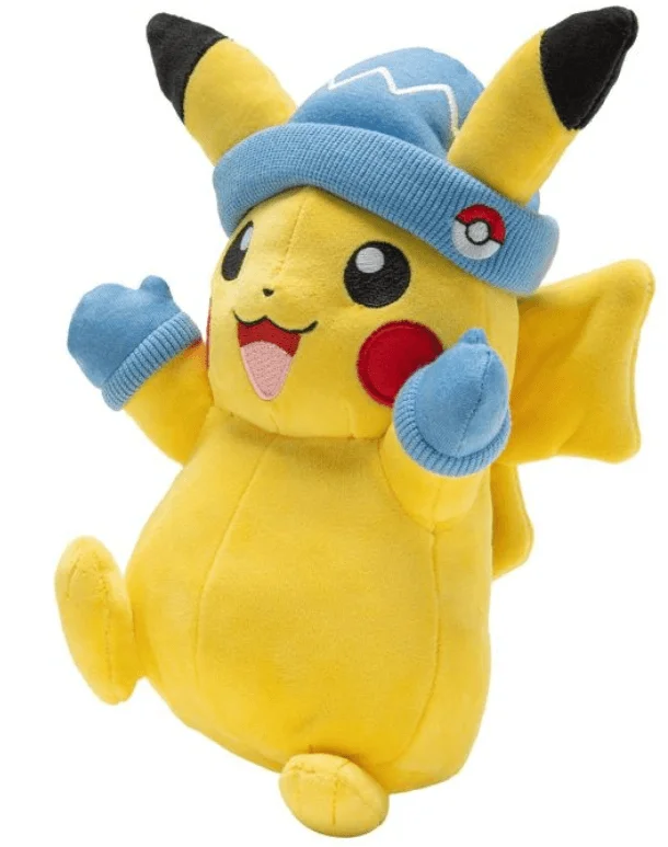 Pokemon 8" Seasonal Plush (Holiday) Pikachu with Winter Hat and Mittens