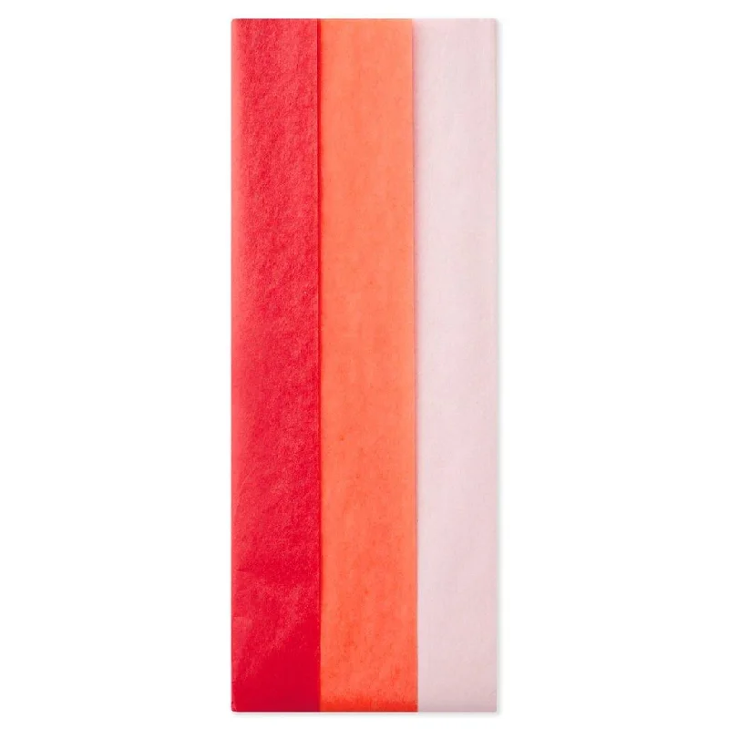 Hallmark : Dark Orange/Coral/Light Pink 3-Pack Tissue Paper, 12 sheets