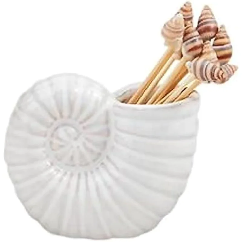 Mud Pie :   Nautilus Conch Shell Toothpick Holder