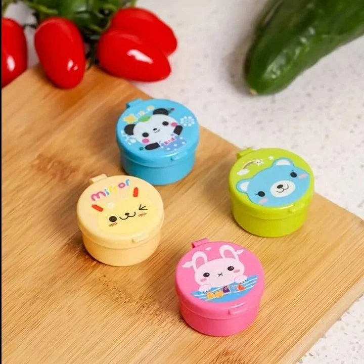 Mini Colourful Sauce/Pickle/Nuts Container Set for Lunch box (Pack of 4)