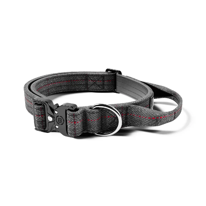 2.5cm Tweed Combat® Collar | Handle & Rated Clip - Stone Grey