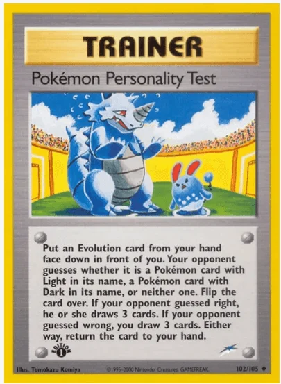 1st Edition Pokémon Personality Test - Neo Destiny #102/105