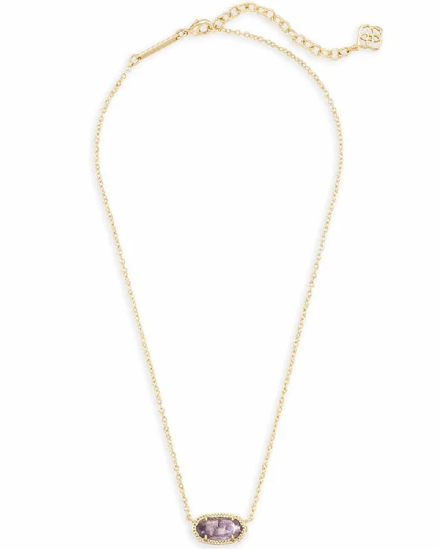 Kendra Scott : Elisa Gold Pendant Necklace in Amethyst