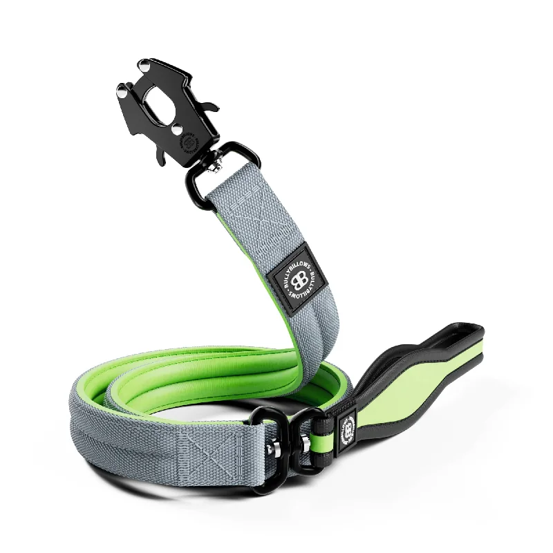 1.2m Mini Combat Lead | Secure Clasp - Metal Grey x Neon