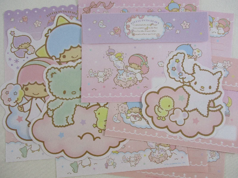 Cute Kawaii Little Twin Stars Letter Sets 2013 - Penpal Stationery Writing Paper Envelope Preowned