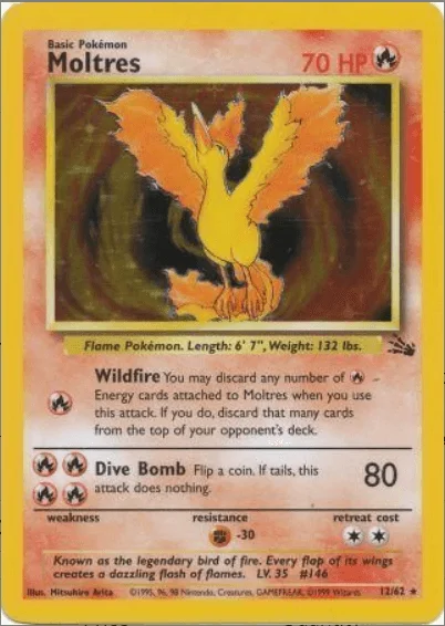 Moltres - Fossil #12/62 (Heavily Played)