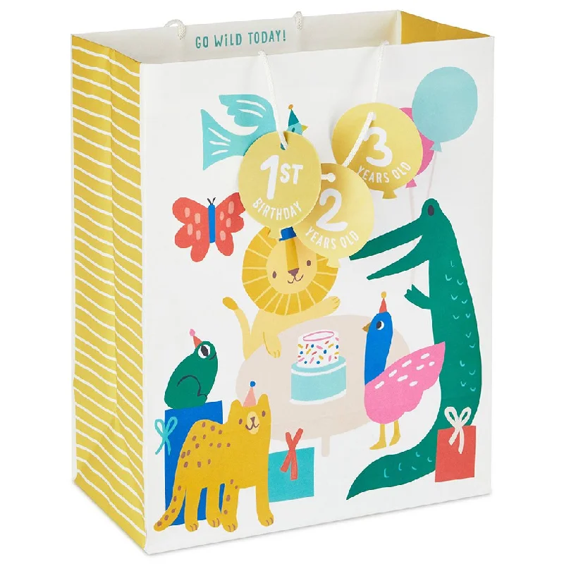 Hallmark : 13" Zoo Animals Large Birthday Gift Bag