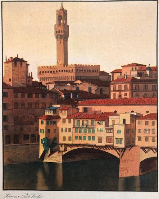 *NEW ARRIVAL* M.S. Vulcania Italian Line. Firenze Ponte Vecchio Dinner Menu