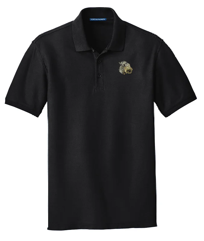 Cesky Terrier Embroidered Men's Short Sleeve Polo