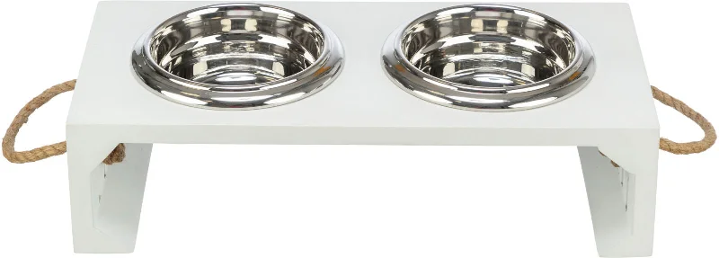 Be Nordic bowl set, MDF/stainless steel, 2 x 0.9 l/diam. 17 cm/44 x 21 x 14 cm, whit