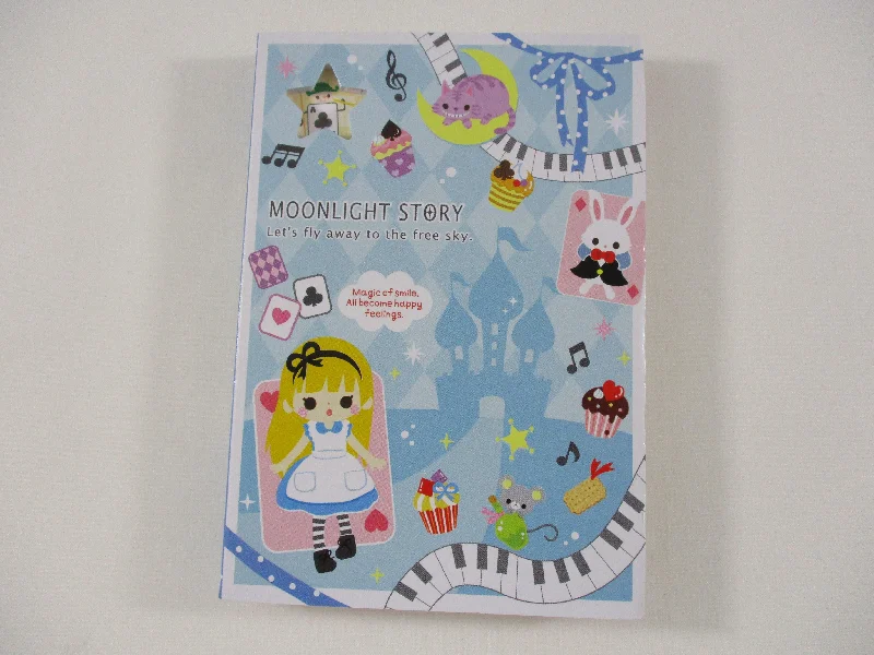 Cute Kawaii HTF Vintage Collectible Q-lia Alice Moonlight 4 x 6 Inch Notepad / Memo Pad - Stationery Designer Paper Collection