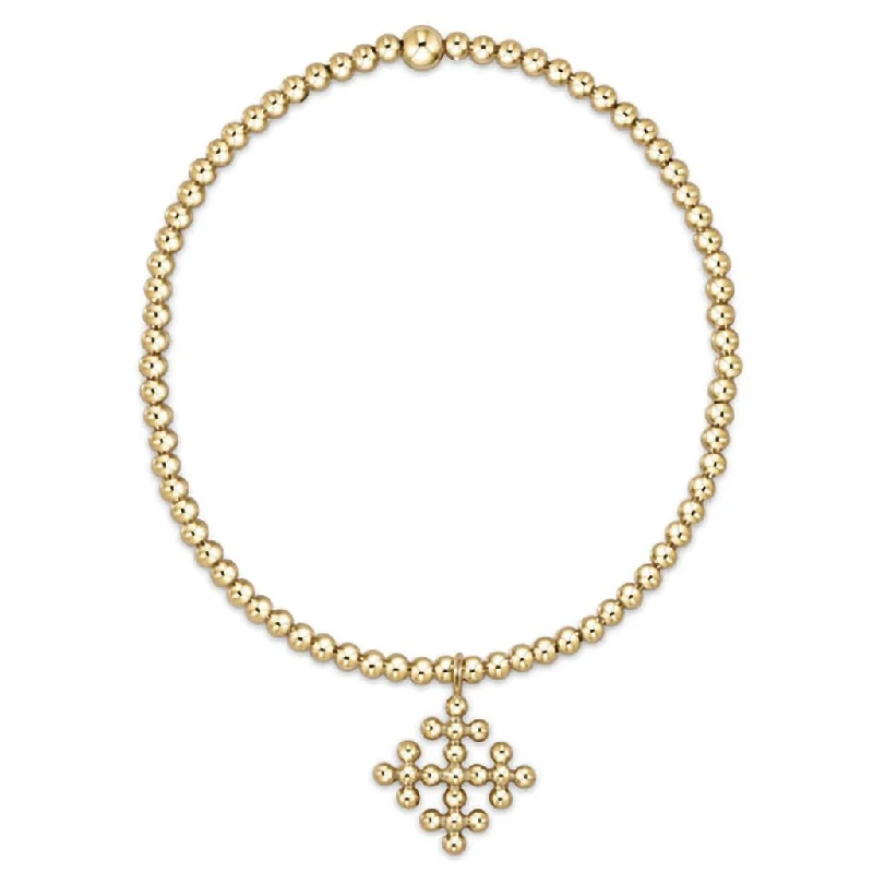 enewton design :  Classic gold 2.5mm bead bracelet - classic beaded signature cross encompass gold charm