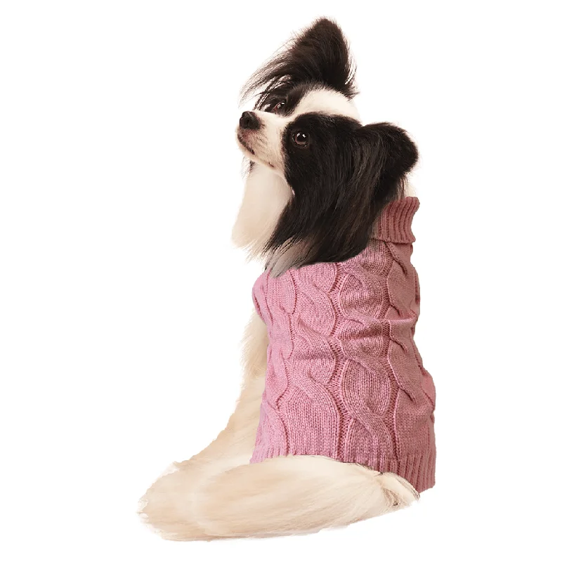 Fashion Pet by Ethical Twisted Cable Sweater Pink