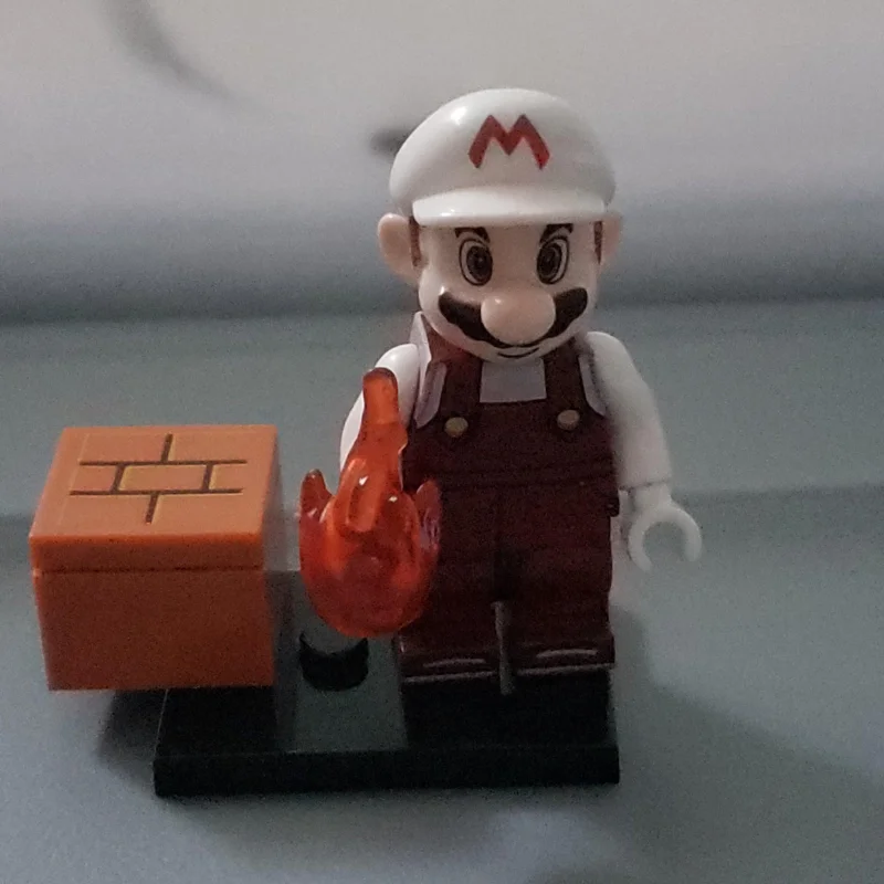 Custom Lego Compatible Fire Power Mario Minifig