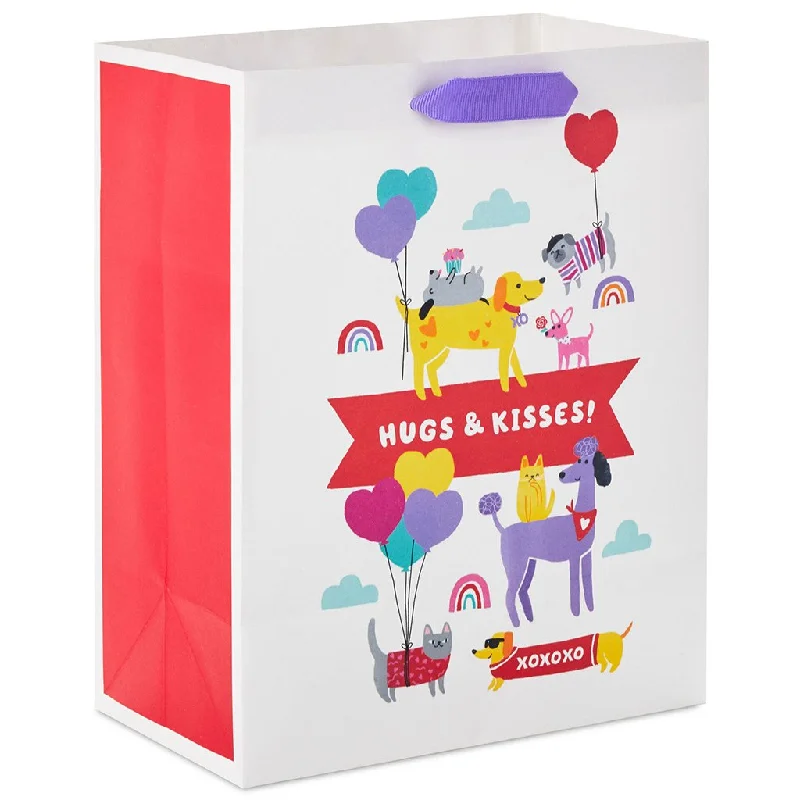 Hallmark : 9.6" Hugs and Kisses Pets Medium Gift Bag