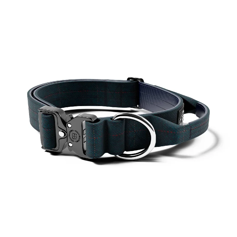 4cm Tweed Combat® Collar | Handle & Secure Clip - Midnight Blue