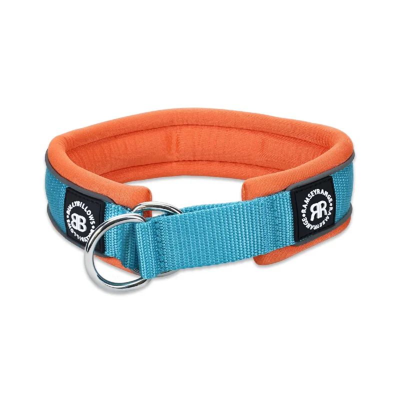 4cm Slip on Collar | Foam Padded - Light Blue x Orange