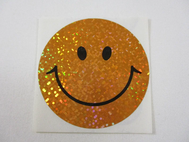 Sandylion Smiley Face Glitter Orange Sticker Sheet / Module - Vintage & Collectible - Scrapbooking