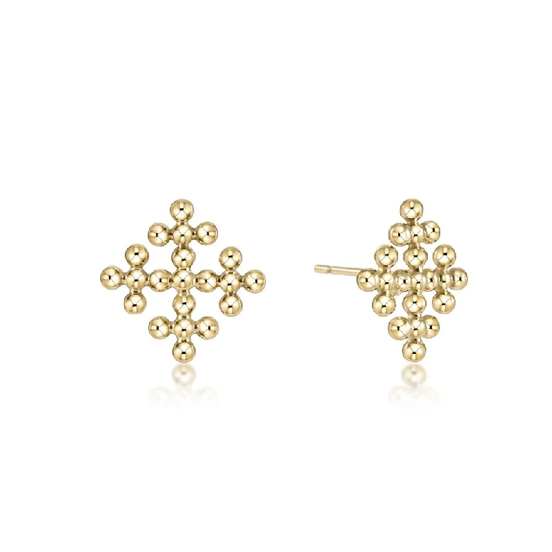 enewton design  :  Classic beaded signature cross encompass- gold