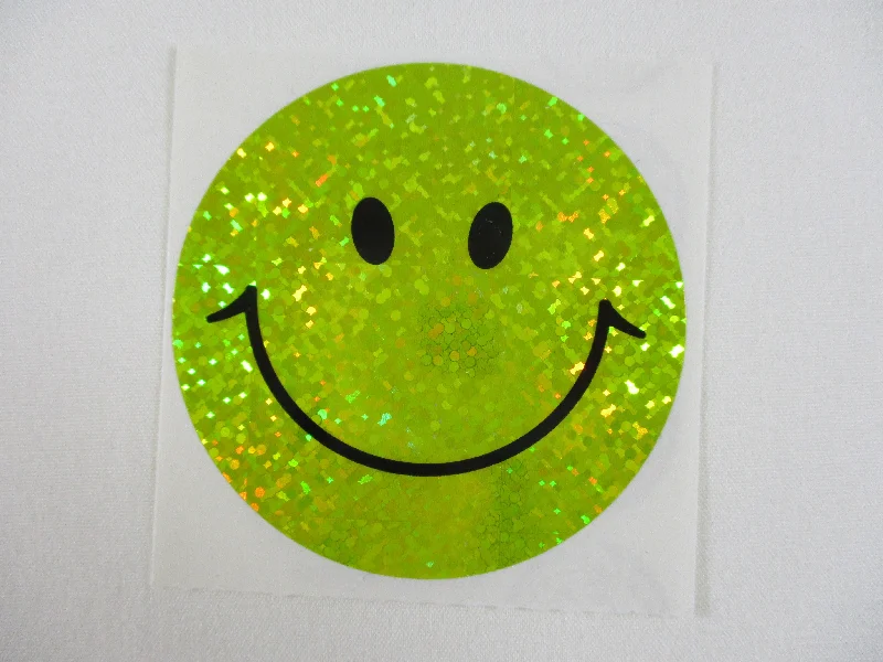 Sandylion Smiley Face Glitter Yellow Sticker Sheet / Module - Vintage & Collectible - Scrapbooking