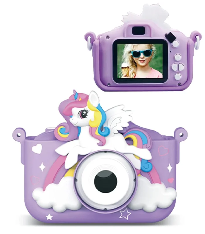 Unicorn -Themed Electronic Camera for Kids with Selfie Camera