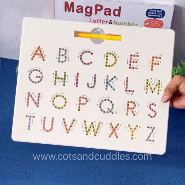 2-in-1 Magnetic Alphabet Tracing Board  for Kids - Capital and Small Alphabets