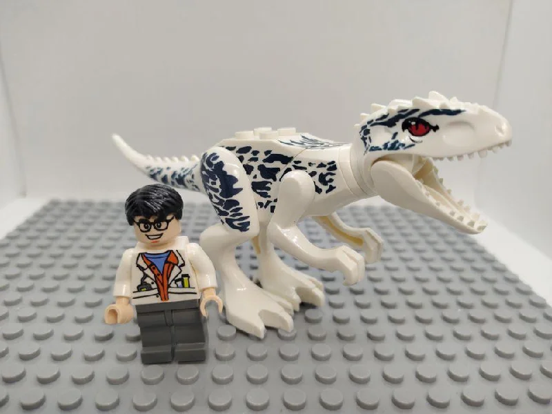 Custom Lego Compatible Jurassic World InGen Scientist W/ Indominus Rex Minifig