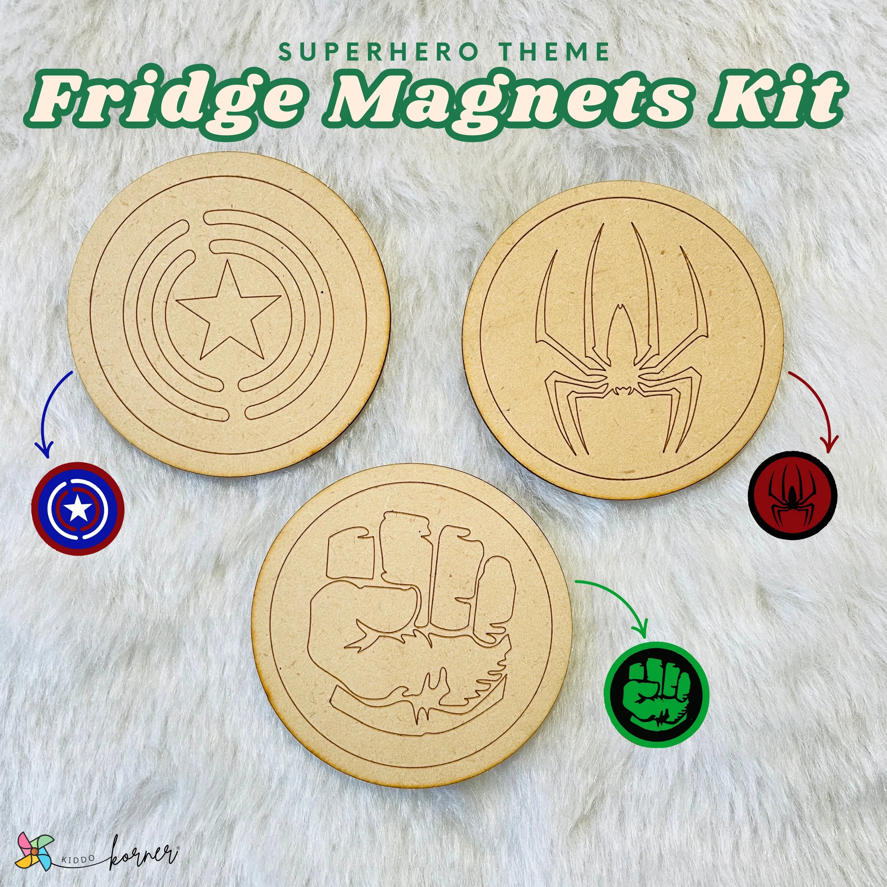 Superhero Fridge Magnets Art Kit (Pack of 3 Design)