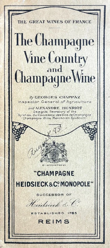 (*NEW ARRIVAL*) The Champagne Vine Country and Champagne Wine (Georges Chappaz & Alexandre Henriot)