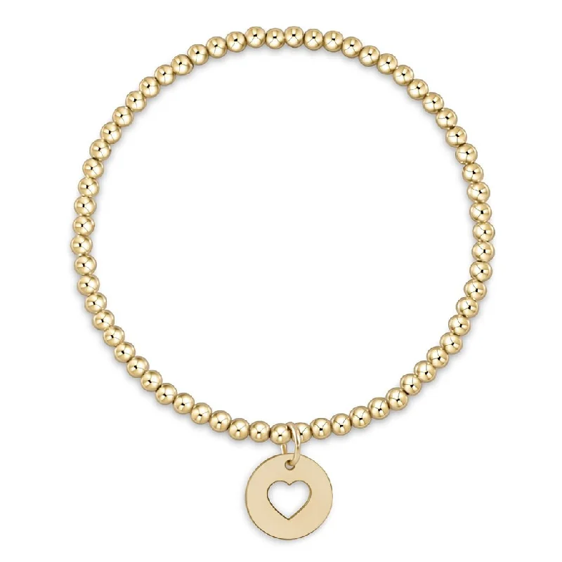 enewton design :  Classic gold 3mm bead bracelet - love gold disc