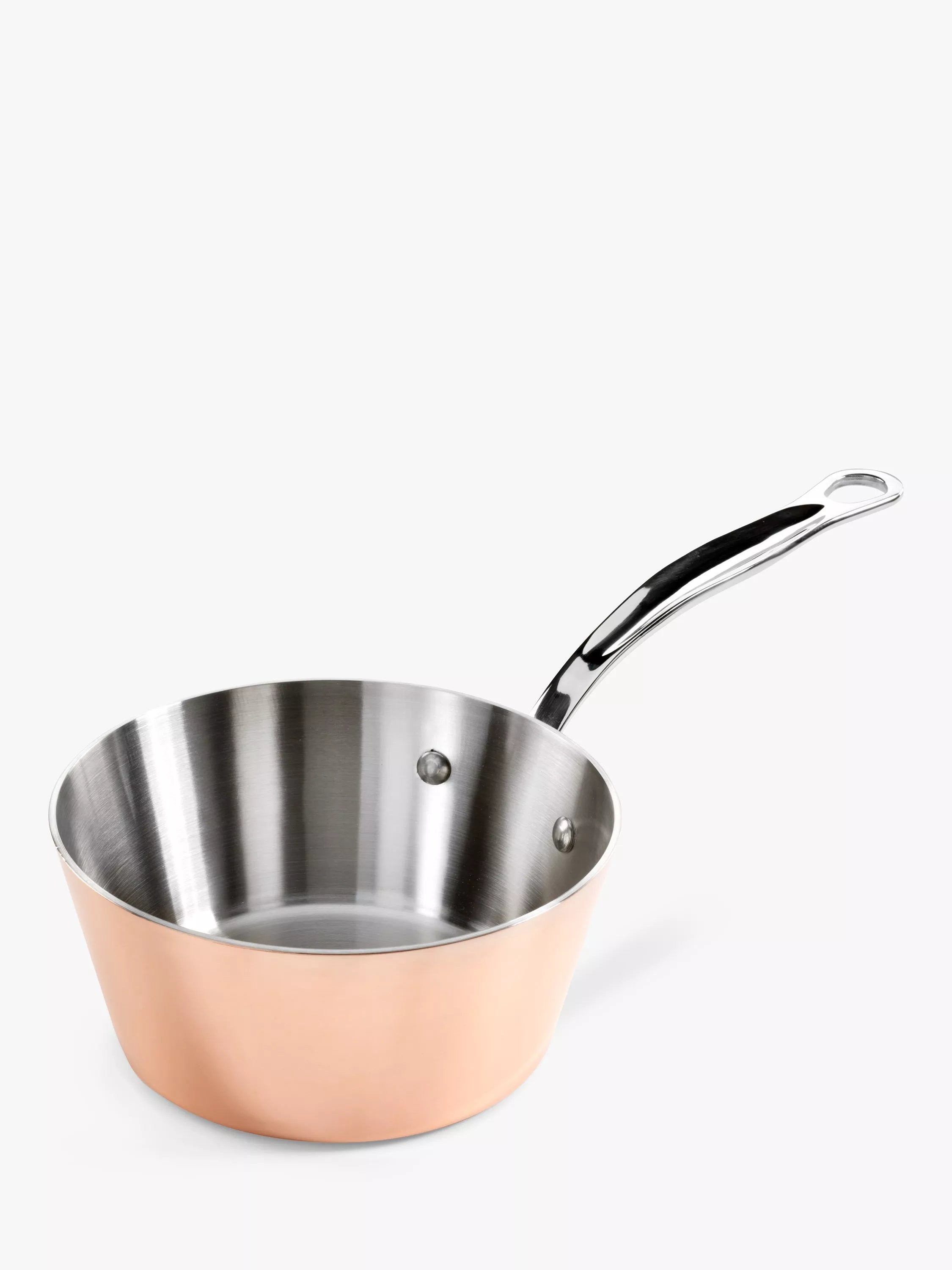 Samuel Groves Stainless Steel Tri-Ply Tapered Saucepan, Copper