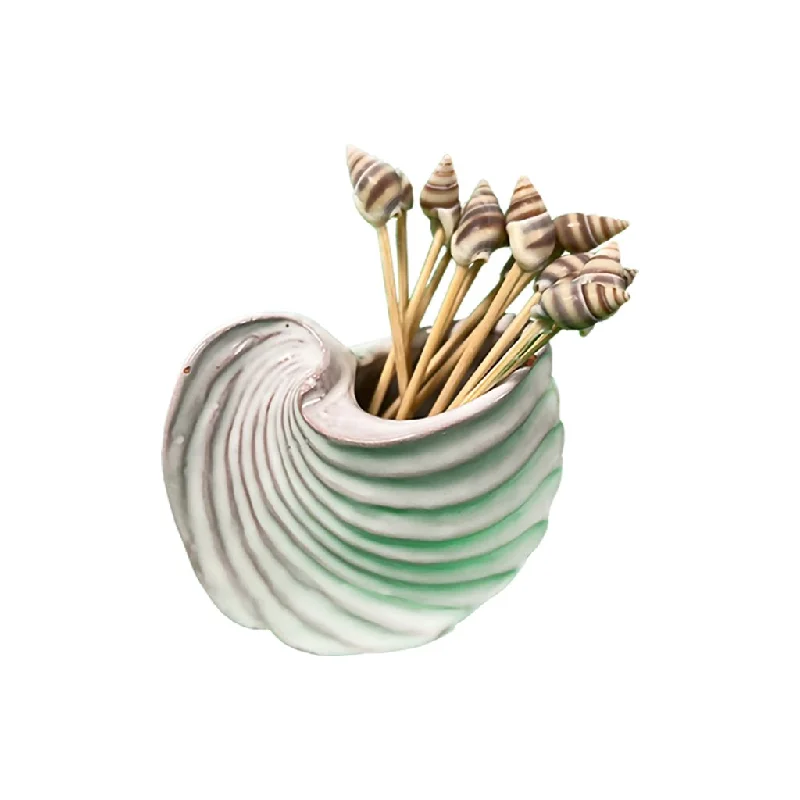 Mud Pie :   Spiral  Shell Toothpick Holder