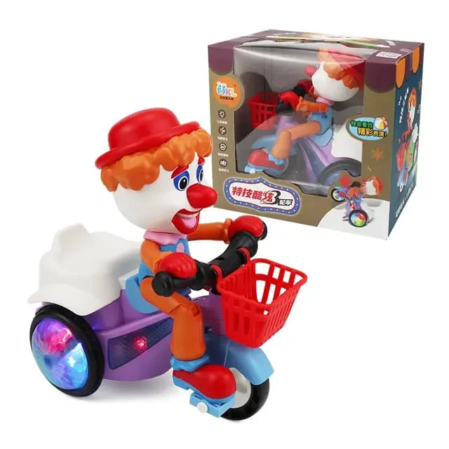 New Dynamic Musical & Colourful Lighting Clown Tricycle Kids Toy / Stunt Tricycle(without box)