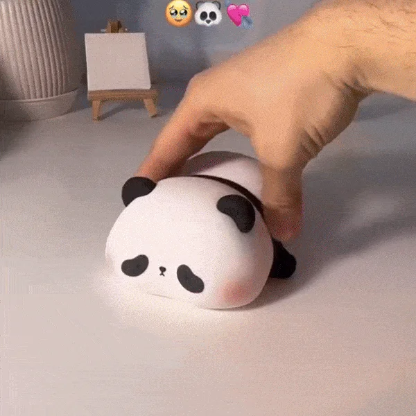 Cute Lazy Panda Design Silicone Night Light